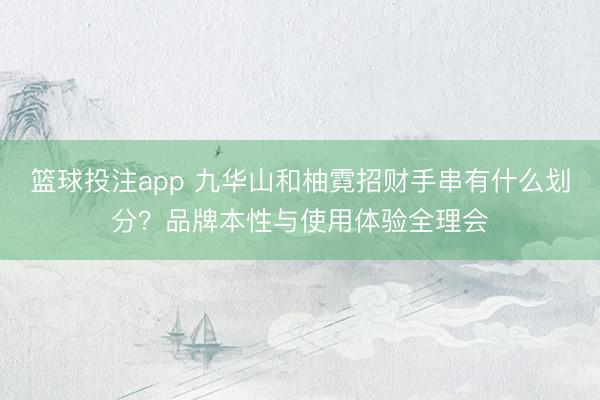 篮球投注app 九华山和柚霓招财手串有什么划分？品牌本性与使用体验全理会